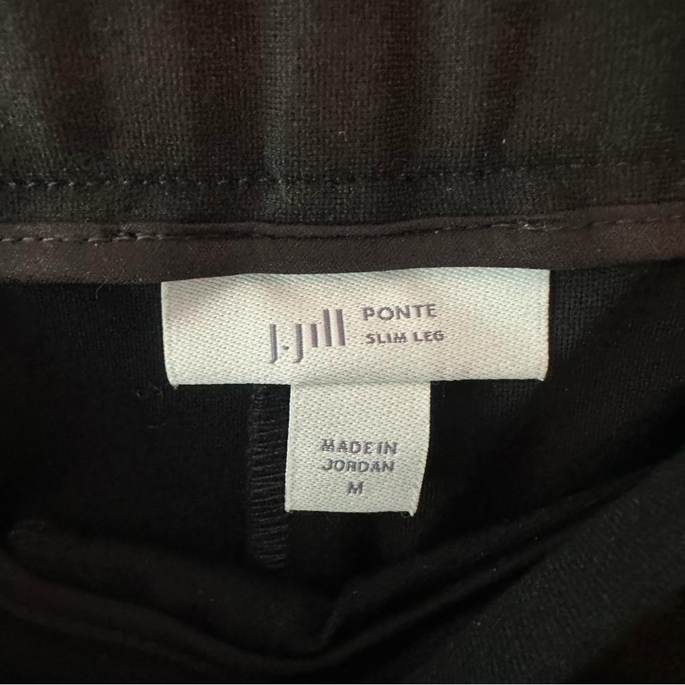 J. Jill Black Ponte Slim Leg Pants Medium - Picture 4 of 9